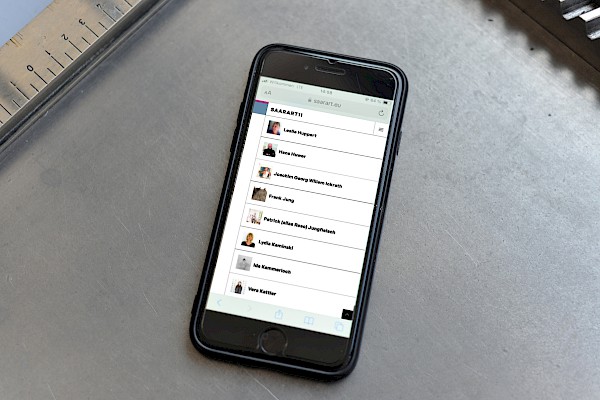 Grafikdesign für die Landeskunstausstellung des Saarlandes. Internetauftritt iPhone