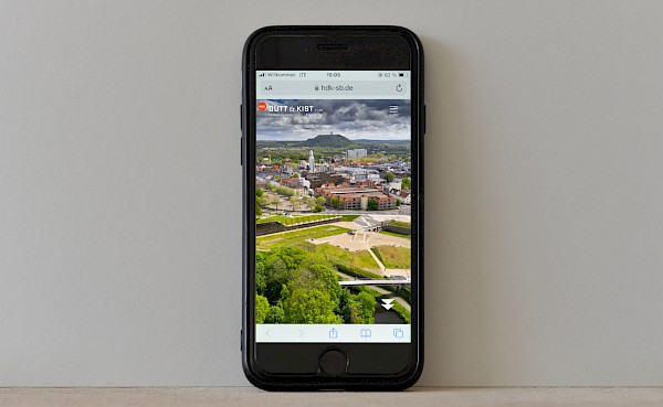 Webseite für HDK Dutt & Kist Landschaftsarchitekten Saarbrücken. iPhone