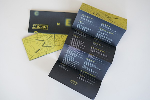 Grafikdesign für die Nacht der schönen Künste Saarbrücken. Ausstellungsorganisation, Flyer, Plakate, Webseite